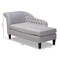 Baxton Studio Florent Grey Upholstered Black Finished Chaise Lounge 157-9702 - alternate 6